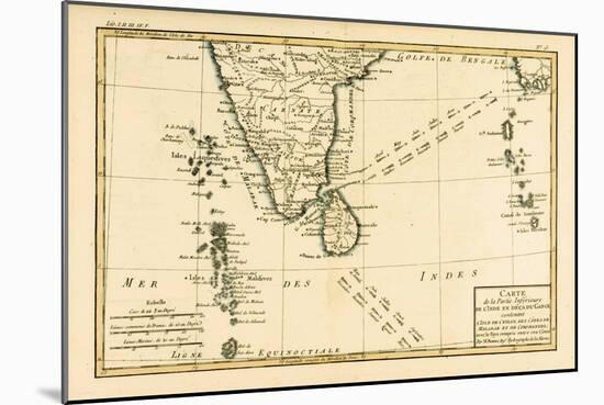 Southern India and Ceylon, from 'Atlas De Toutes Les Parties Connues Du Globe Terrestre' by…-Charles Marie Rigobert Bonne-Mounted Giclee Print