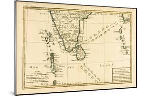 Southern India and Ceylon, from 'Atlas De Toutes Les Parties Connues Du Globe Terrestre' by…-Charles Marie Rigobert Bonne-Mounted Giclee Print