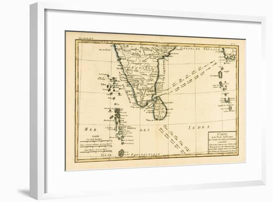 Southern India and Ceylon, from 'Atlas De Toutes Les Parties Connues Du Globe Terrestre' by…-Charles Marie Rigobert Bonne-Framed Giclee Print