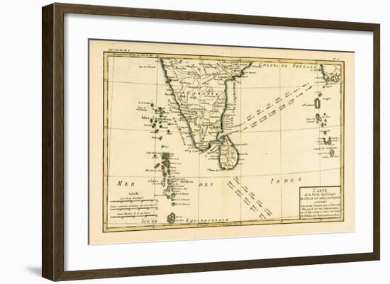 Southern India and Ceylon, from 'Atlas De Toutes Les Parties Connues Du Globe Terrestre' by…-Charles Marie Rigobert Bonne-Framed Giclee Print