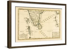 Southern India and Ceylon, from 'Atlas De Toutes Les Parties Connues Du Globe Terrestre' by…-Charles Marie Rigobert Bonne-Framed Giclee Print