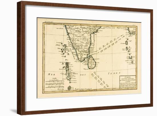 Southern India and Ceylon, from 'Atlas De Toutes Les Parties Connues Du Globe Terrestre' by…-Charles Marie Rigobert Bonne-Framed Giclee Print