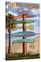 Southern Los Angeles, California - Destination Sign-Lantern Press-Stretched Canvas