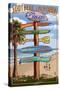 Southern Los Angeles, California - Destination Sign-Lantern Press-Stretched Canvas