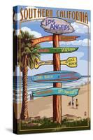 Southern Los Angeles, California - Destination Sign-Lantern Press-Stretched Canvas