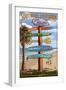 Southern Los Angeles, California - Destination Sign-Lantern Press-Framed Art Print