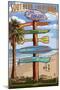 Southern Los Angeles, California - Destination Sign-Lantern Press-Mounted Art Print