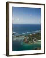 Southern Mauritius, Aerial View of Blue Bay Hotel Area, Mauritius-Walter Bibikow-Framed Photographic Print