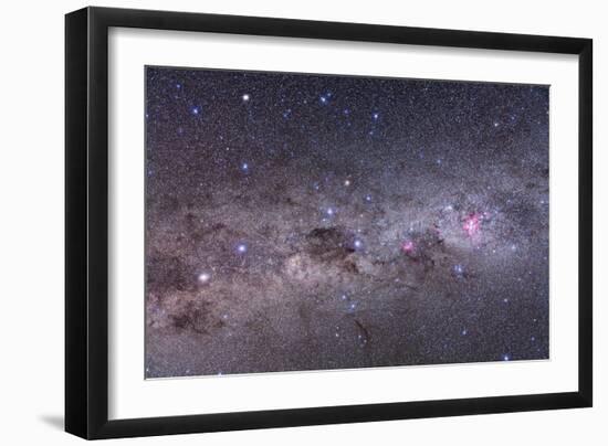 Southern Milky Way with Eta Carinae, Crux and Alpha and Beta Centauri-null-Framed Photographic Print