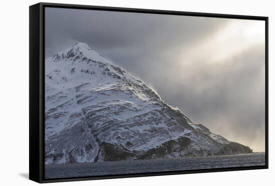 Southern Ocean, South Georgia, Salisbury Plain, Snowy peaks surround Salisbury Plain.-Ellen Goff-Framed Stretched Canvas