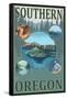 Southern Oregon - Scenic Travel Poster-Lantern Press-Framed Stretched Canvas