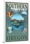 Southern Oregon - Scenic Travel Poster-Lantern Press-Framed Art Print
