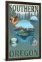 Southern Oregon - Scenic Travel Poster-Lantern Press-Framed Art Print