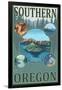 Southern Oregon - Scenic Travel Poster-Lantern Press-Framed Art Print