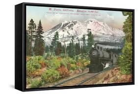 Southern Pacific Railroad and Mt. Shasta, California-null-Framed Stretched Canvas