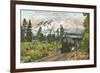 Southern Pacific Railroad and Mt. Shasta, California-null-Framed Art Print