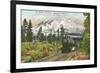 Southern Pacific Railroad and Mt. Shasta, California-null-Framed Art Print