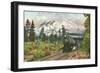 Southern Pacific Railroad and Mt. Shasta, California-null-Framed Art Print