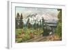 Southern Pacific Railroad and Mt. Shasta, California-null-Framed Art Print