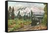 Southern Pacific Railroad and Mt. Shasta, California-null-Framed Stretched Canvas