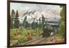 Southern Pacific Railroad and Mt. Shasta, California-null-Framed Art Print