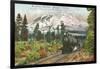 Southern Pacific Railroad and Mt. Shasta, California-null-Framed Art Print