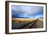 Southern Pacific Railway under Storm Clouds, Black Rock Desert,Nevada-Richard Wright-Framed Photographic Print