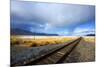 Southern Pacific Railway under Storm Clouds, Black Rock Desert,Nevada-Richard Wright-Mounted Photographic Print