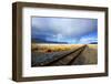 Southern Pacific Railway under Storm Clouds, Black Rock Desert,Nevada-Richard Wright-Framed Photographic Print