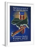 Southern Pacific's 4 Scenic Routes Travel Poster-null-Framed Giclee Print