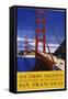 Southern Pacific's Four Scenic Routes Meet at San Francisco Travel Poster-null-Framed Stretched Canvas