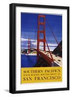 Southern Pacific's Four Scenic Routes Meet at San Francisco Travel Poster-null-Framed Giclee Print