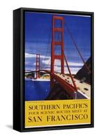 Southern Pacific's Four Scenic Routes Meet at San Francisco Travel Poster-null-Framed Stretched Canvas