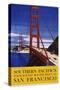 Southern Pacific's Four Scenic Routes Meet at San Francisco Travel Poster-null-Stretched Canvas