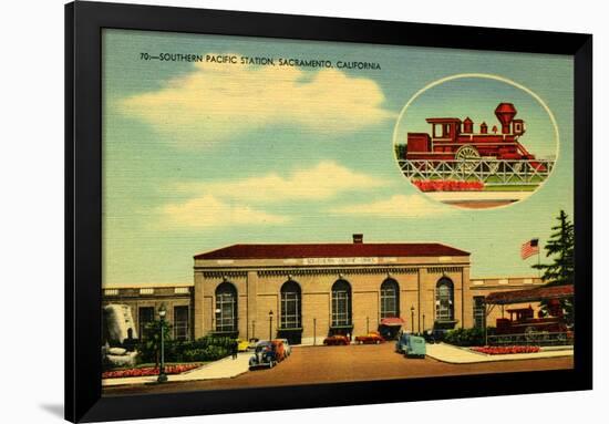 Southern Pacific Station, Sacramento, California, 1935-null-Framed Giclee Print