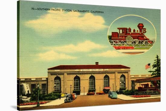 Southern Pacific Station, Sacramento, California, 1935-null-Stretched Canvas