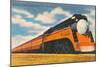 Southern Pacific Streamlined Train, Sunbeam-null-Mounted Art Print