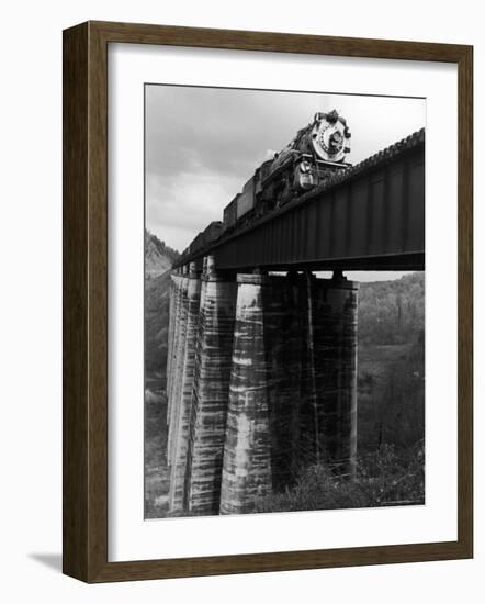 Southern Railway Train on Trestle Bridge. 210 Foot Tressel over the North Broad River, Georgia-Alfred Eisenstaedt-Framed Photographic Print