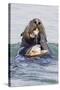 Southern Sea Otter Eats a Clam-Hal Beral-Stretched Canvas