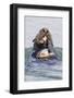 Southern Sea Otter Eats a Clam-Hal Beral-Framed Photographic Print