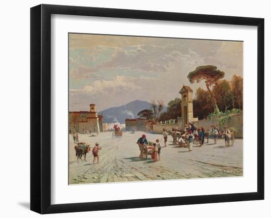 Southern Street Scene (Oil on Canvas)-Herman David Salomon Corrodi-Framed Giclee Print