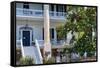 Southern Style House with a Magnolia Tree, Beaufort, South Carolina-George Oze-Framed Stretched Canvas