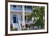 Southern Style House with a Magnolia Tree, Beaufort, South Carolina-George Oze-Framed Photographic Print