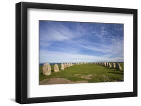 Southern Sweden, Kaseberga, Ales Stenar, Ale's Stones, early people's ritual site, 600 AD-Walter Bibikow-Framed Photographic Print