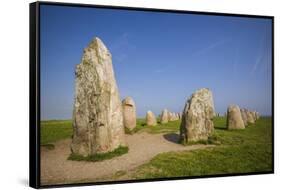 Southern Sweden, Kaseberga, Ales Stenar, Ale's Stones, early people's ritual site, 600 AD-Walter Bibikow-Framed Stretched Canvas