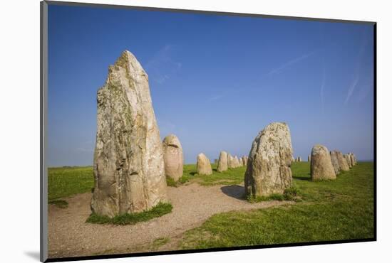 Southern Sweden, Kaseberga, Ales Stenar, Ale's Stones, early people's ritual site, 600 AD-Walter Bibikow-Mounted Photographic Print