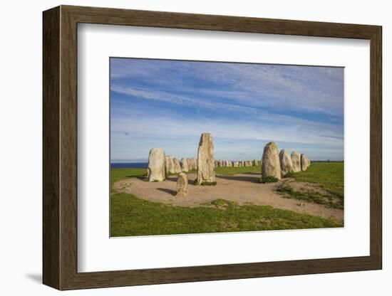 Southern Sweden, Kaseberga, Ales Stenar, Ale's Stones, early people's ritual site, 600 AD-Walter Bibikow-Framed Photographic Print