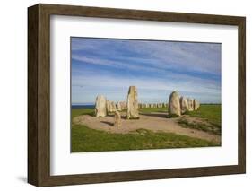 Southern Sweden, Kaseberga, Ales Stenar, Ale's Stones, early people's ritual site, 600 AD-Walter Bibikow-Framed Photographic Print