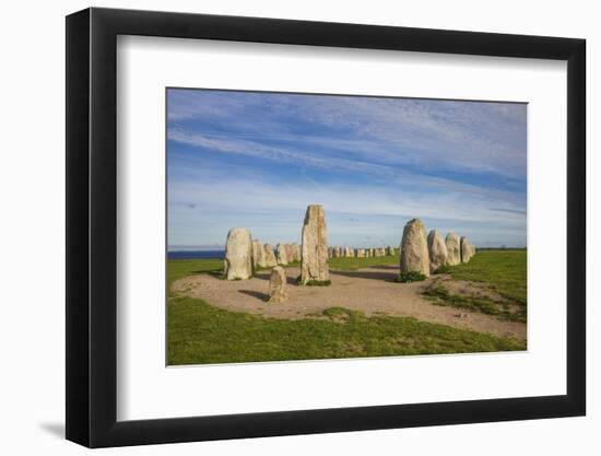 Southern Sweden, Kaseberga, Ales Stenar, Ale's Stones, early people's ritual site, 600 AD-Walter Bibikow-Framed Photographic Print