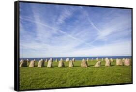 Southern Sweden, Kaseberga, Ales Stenar, Ale's Stones, early people's ritual site, 600 AD-Walter Bibikow-Framed Stretched Canvas